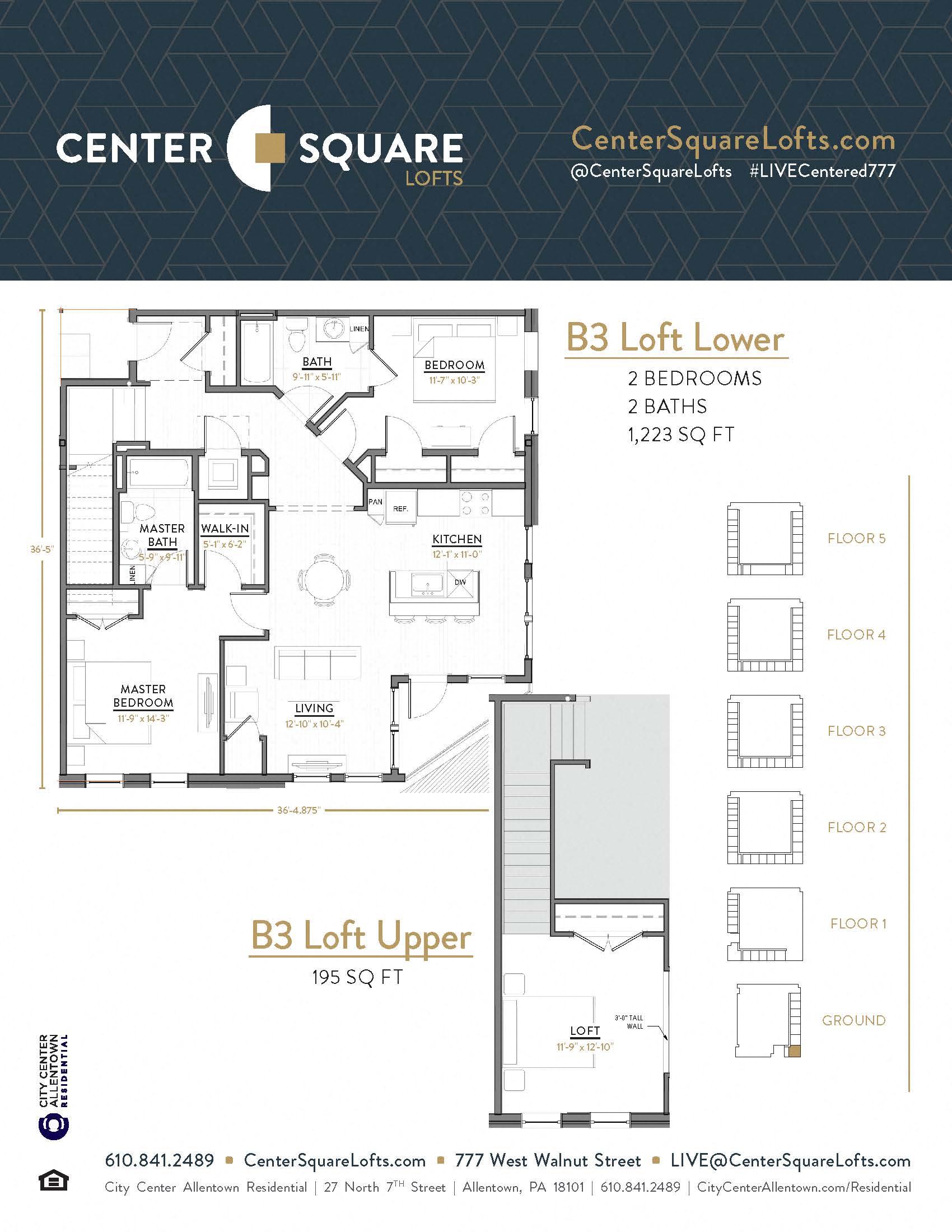 Floor plan for 2 beds, 2 baths, 1495 sqft